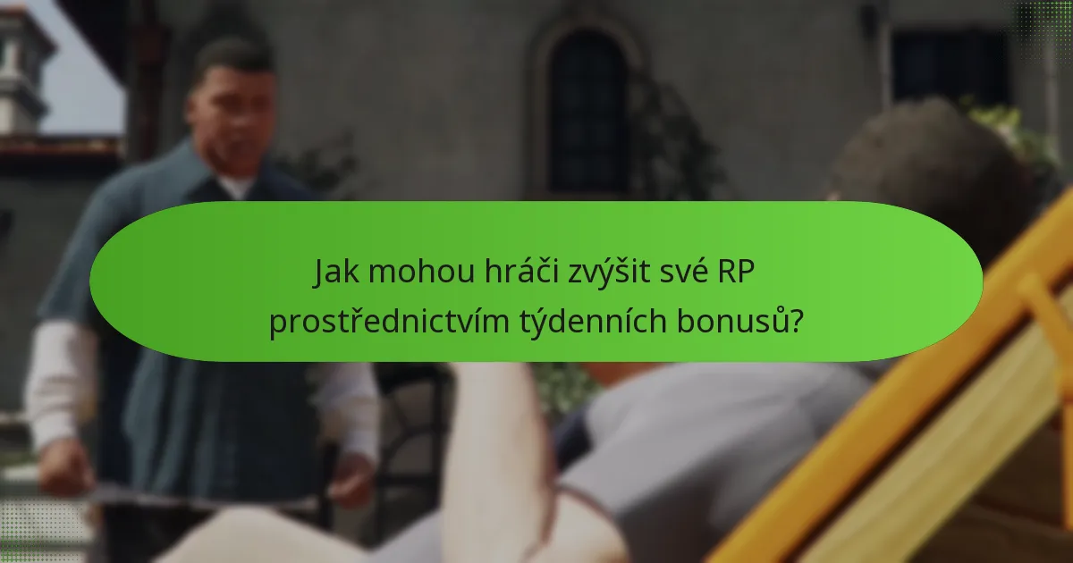 Jaké speciální mise jsou spojeny s týdenními RP bonusy?